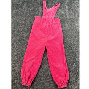 Kinda Kute Retro Hot Pink Corduroy Overalls Jumpsuit Girl's 4T Cotton